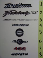 vinyl emblems available with part numbers