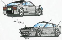 Drawing of finished car