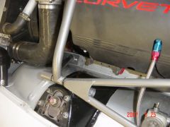 looking down from left side to see tie in to sway bar mount