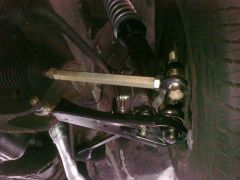 Front suspension with bump steer adjustable tie rods installed