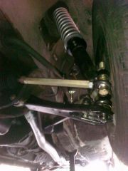 Front suspension with bump steer adjustable tie rods installed