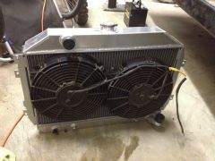 new alluminum radiator with electric fans mounted