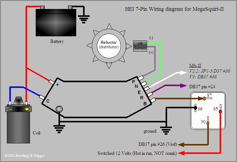 GM 7-pin HEI and zxt Optical CAS Distributor - MegaSquirt ... gm 7 pin wiring diagram 