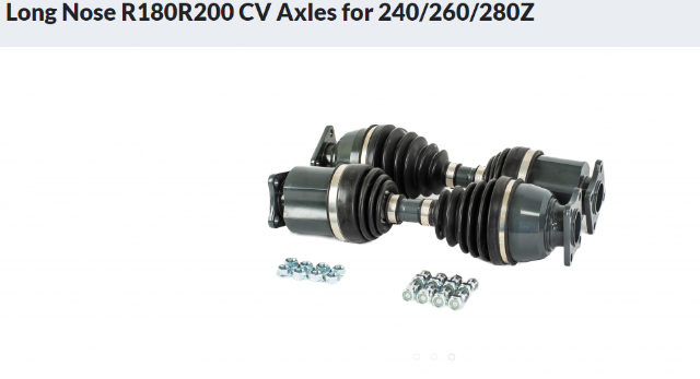 T3 Long Nose R180/R200 CV Axles for 240/260/280Z - S30 Series 