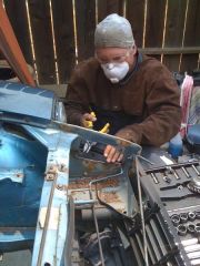 Another buddy doing some much needed cancer removal & welding. Opened a can of worms with the rust. Yikes!