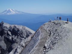 from the summit of mt St Helen , Mt Adams at the distance